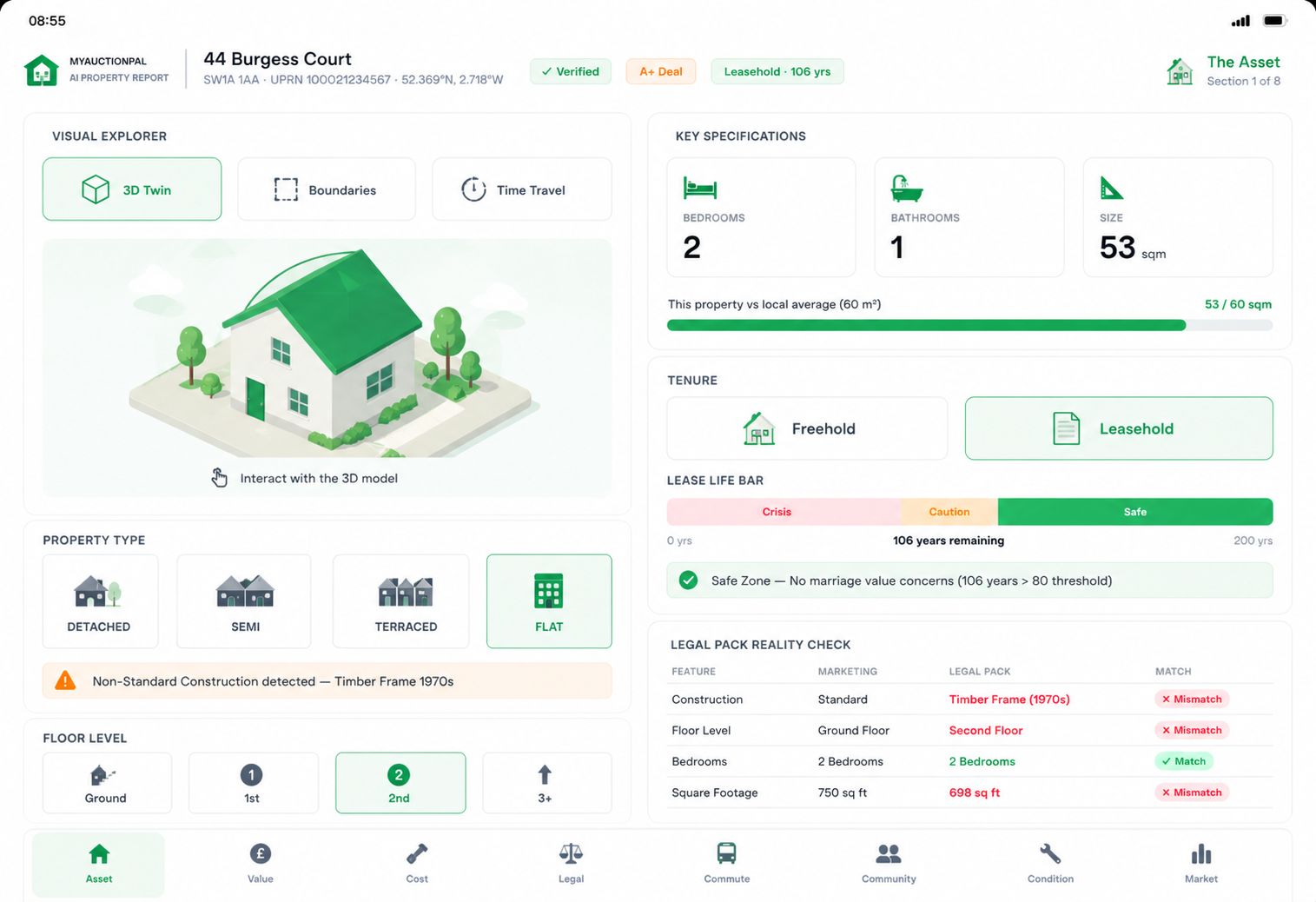 MyAuctionPal Asset report on iPad